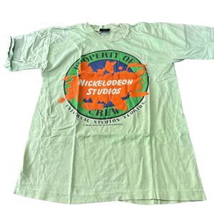 Vintage 1990s Nickelodeon Studios Crew T-Shirt Single Stitch YL (Faded and worn)